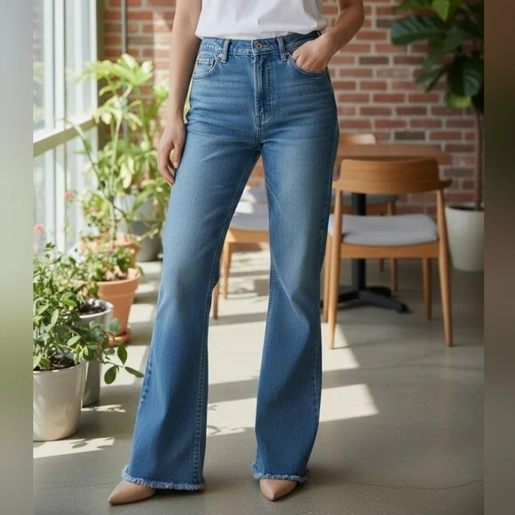 Good American Good Classic Slim Bootcut Jeans - Picture 1 of 9